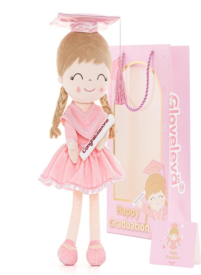 Gloveleya Baby Girl Gifts Graduation Plush Girls Dolls Congratulation Gift for Kindergarten Pink 16 inch - Image 1
