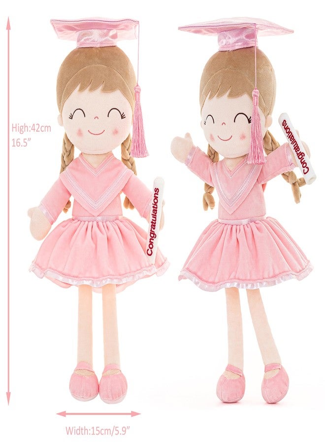 Gloveleya Baby Girl Gifts Graduation Plush Girls Dolls Congratulation Gift for Kindergarten Pink 16 inch - Image 2