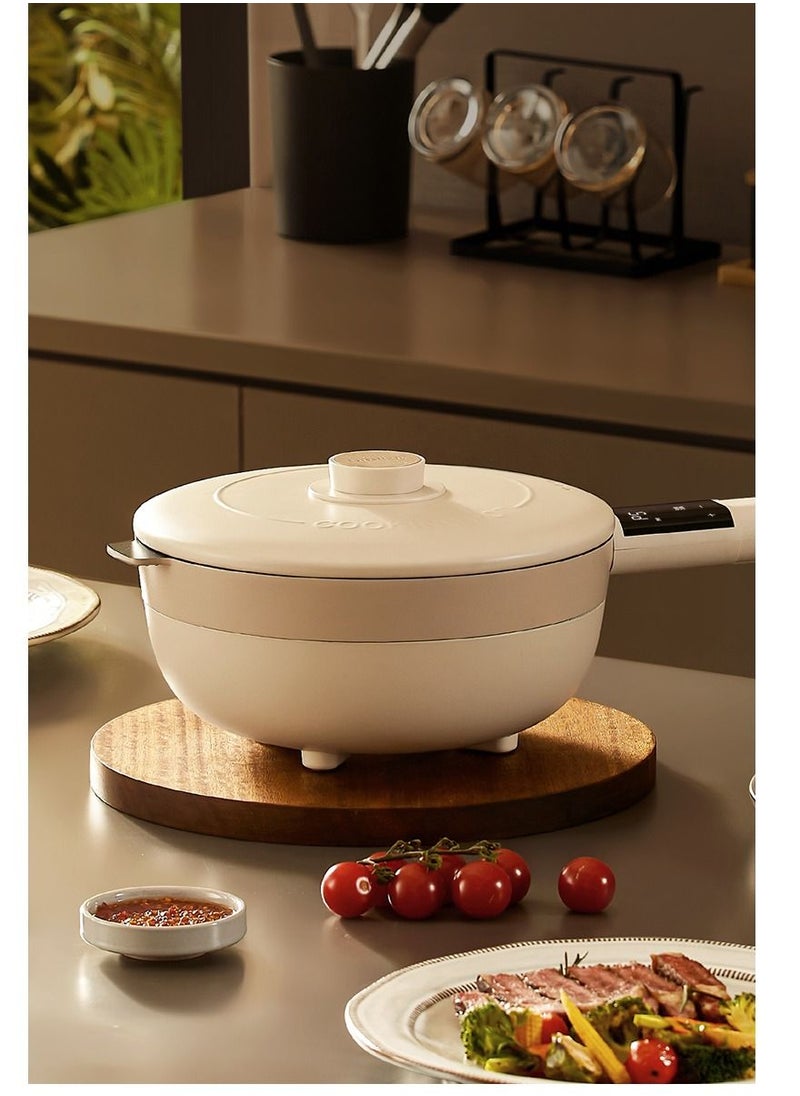 OIDIRE - Non Stick Deep Fry Pan, 3L Non-Stick Saucepan With Lid and 12h Timer, 1200W Cooker for Steak Hot pot Tom Yum Fried Rice Ramen Oatmeal Soup with 5 Power Adjustable - Image 1
