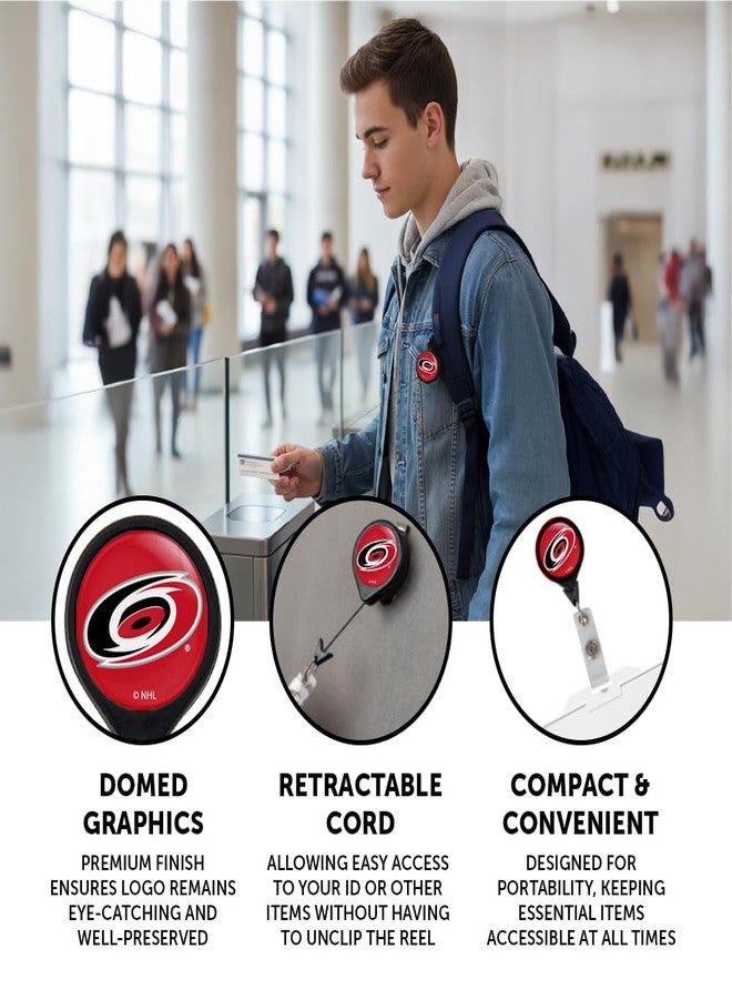 Desert Cactus Carolina Hurricanes Retractable Badge Holder NHL Team ID Reel with Ticket Clip for Lanyard, Work, School & Office Access - Image 3