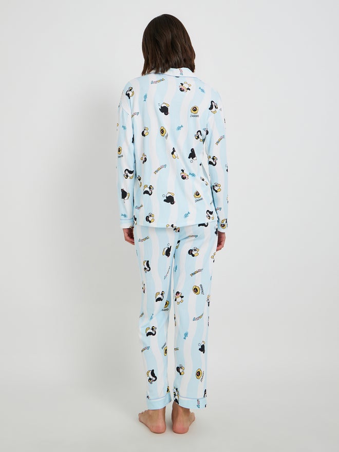 تايك تو طقم بيجامة بأكمام طويلة مطبوع عليه بطريق من تيك تو - Image 4