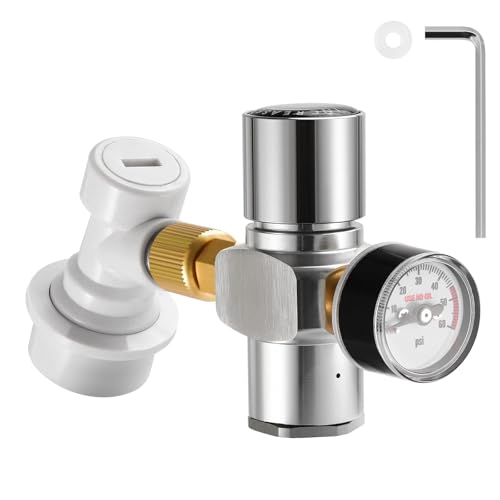 Dbgogo Hold Stable Pressure 0-60 PSI Mini Keg Regulator, No Leaking Portable Cornelius Corny Beer Growler Outdoor Picnic Party Carbonation CO2 Gas Ball Lock Disconnect Mini keg Charger Regulator - Image 1