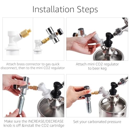 Dbgogo Hold Stable Pressure 0-60 PSI Mini Keg Regulator, No Leaking Portable Cornelius Corny Beer Growler Outdoor Picnic Party Carbonation CO2 Gas Ball Lock Disconnect Mini keg Charger Regulator - Image 5