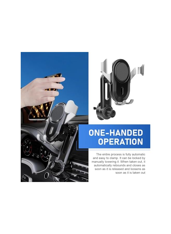 S-TOP Air Vent Phone Mount Adjustable Car Phone Holder, Universal Clip-on Smartphone Cradle for 4-7.2 Inch Devices, 360° Rotation Black - Image 2