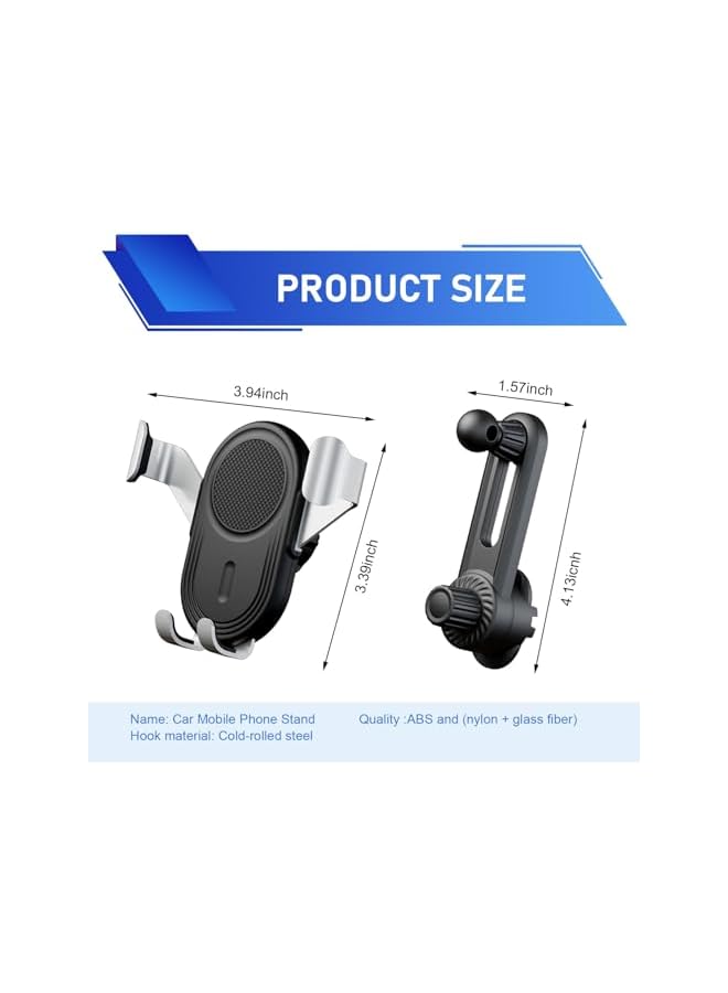 S-TOP Air Vent Phone Mount Adjustable Car Phone Holder, Universal Clip-on Smartphone Cradle for 4-7.2 Inch Devices, 360° Rotation Black - Image 3