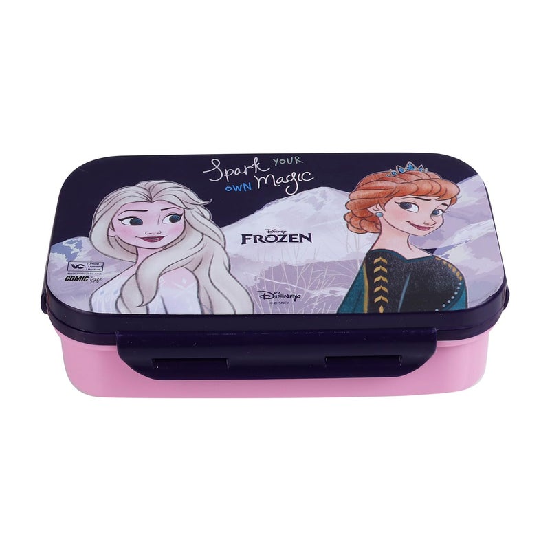 Comiclyfe Disney Frozen Lunch Box for Kids Girls | Anna & Elsa Print | Stainless Steel Tiffin Box for School | Leak-Proof, BPA-Free Steel Tiffin Box for Kids (Purpule,Pink) - Image 1