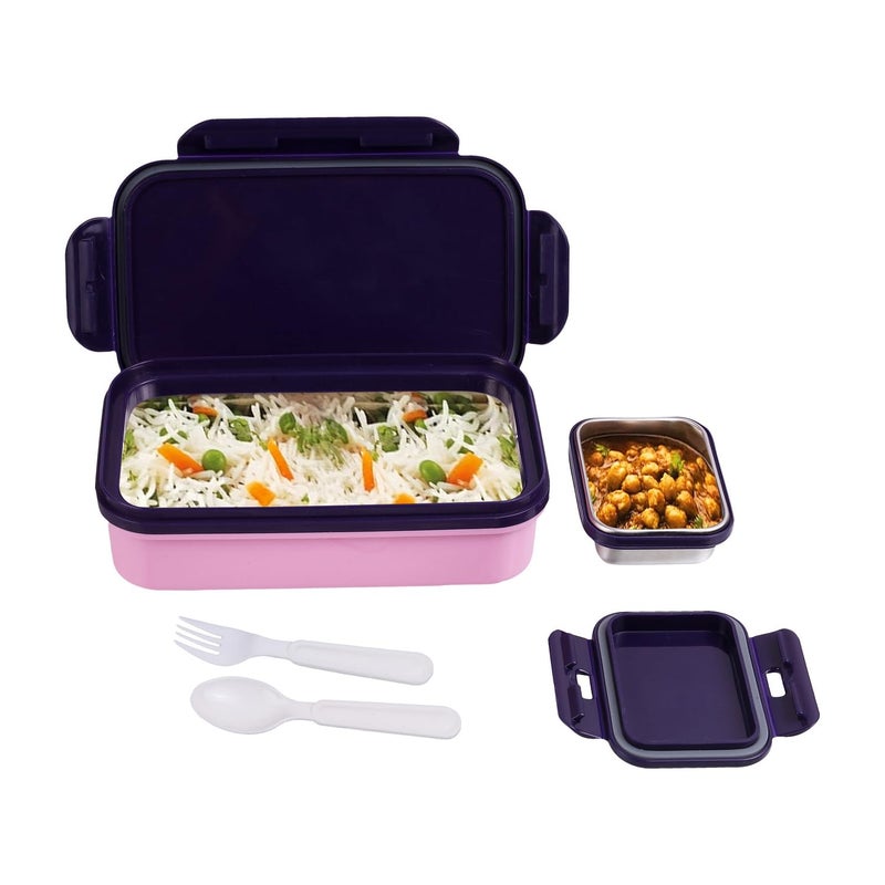 Comiclyfe Disney Frozen Lunch Box for Kids Girls | Anna & Elsa Print | Stainless Steel Tiffin Box for School | Leak-Proof, BPA-Free Steel Tiffin Box for Kids (Purpule,Pink) - Image 3