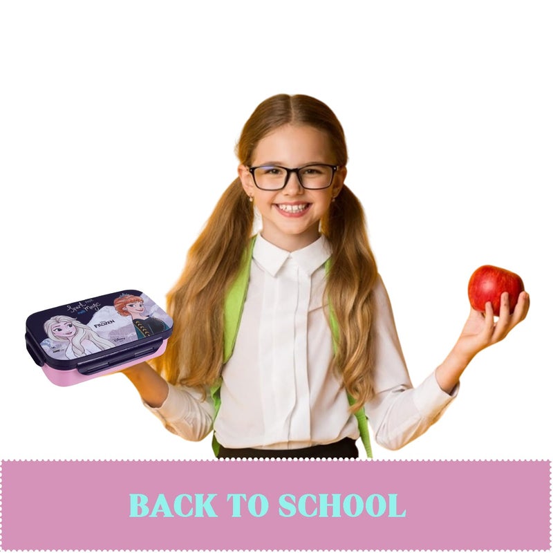 Comiclyfe Disney Frozen Lunch Box for Kids Girls | Anna & Elsa Print | Stainless Steel Tiffin Box for School | Leak-Proof, BPA-Free Steel Tiffin Box for Kids (Purpule,Pink) - Image 4