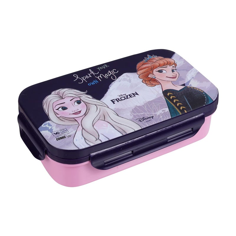 Comiclyfe Disney Frozen Lunch Box for Kids Girls | Anna & Elsa Print | Stainless Steel Tiffin Box for School | Leak-Proof, BPA-Free Steel Tiffin Box for Kids (Purpule,Pink) - Image 2