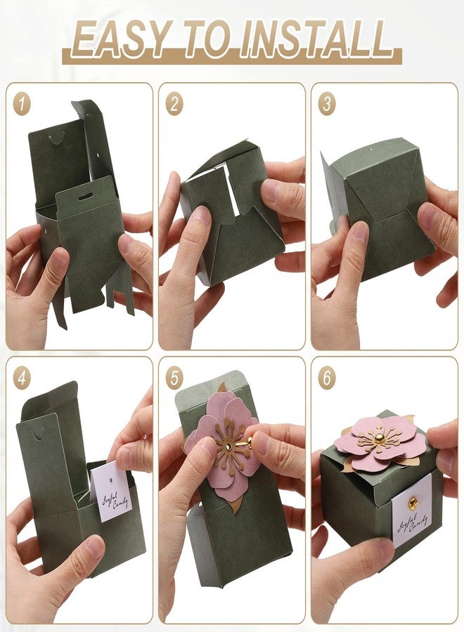 PATIKIL Wedding Favor Boxes, (2.5 x 2.5 Inch, Sky Blue(25 Pcs, Square Paper Flower Candy Boxes with White Floral Decor Thanks Card, Suitable for Wedding/Birthday/Party/Decorations/Gift - Image 5