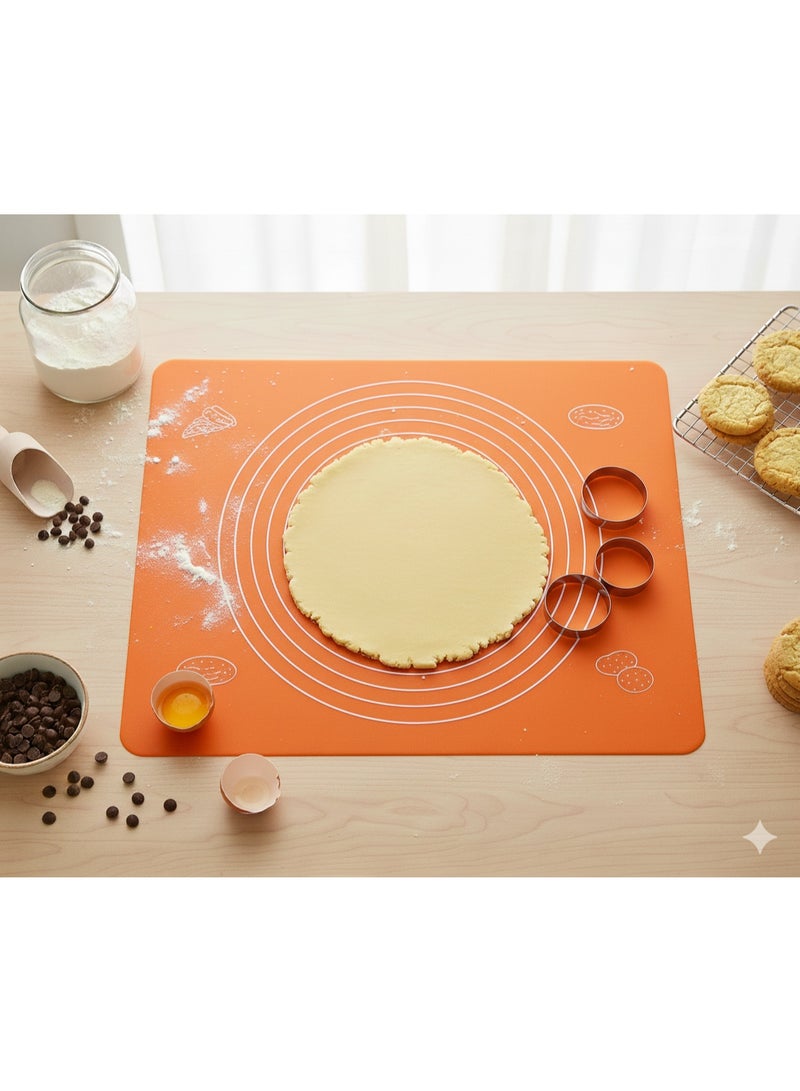 Silicone Baking Mat with Measurements | Non-Stick Dough Rolling Mat for Pastry, Pizza & Baking | Easy to Clean & Heat Resistant - Image 1