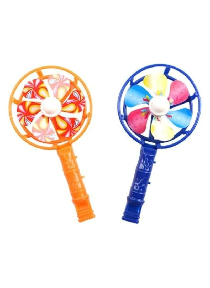 Oasisgalore - 12PCS Bright Windmill Whistles, Small Toddler Whistle Portable Windmill Pinwheel Shaped Whistle (Assorted Color) - Image 1
