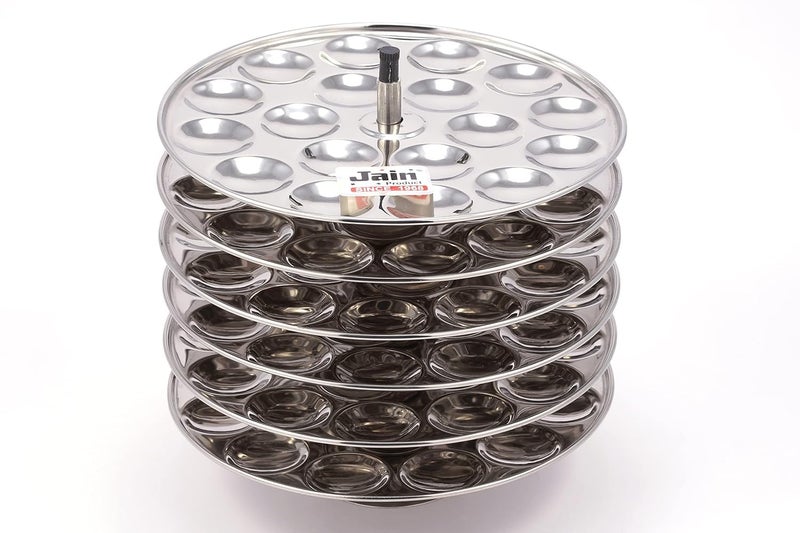 JAIN Stainless Steel Coin Idli Maker | Mini Idli Stand for 90 Mini Idlis | 6 Plate Idli Cooker Stand for Healthy Steaming | Rustproof Stainless Steel Cookware for Home & Commercial Use - Image 1