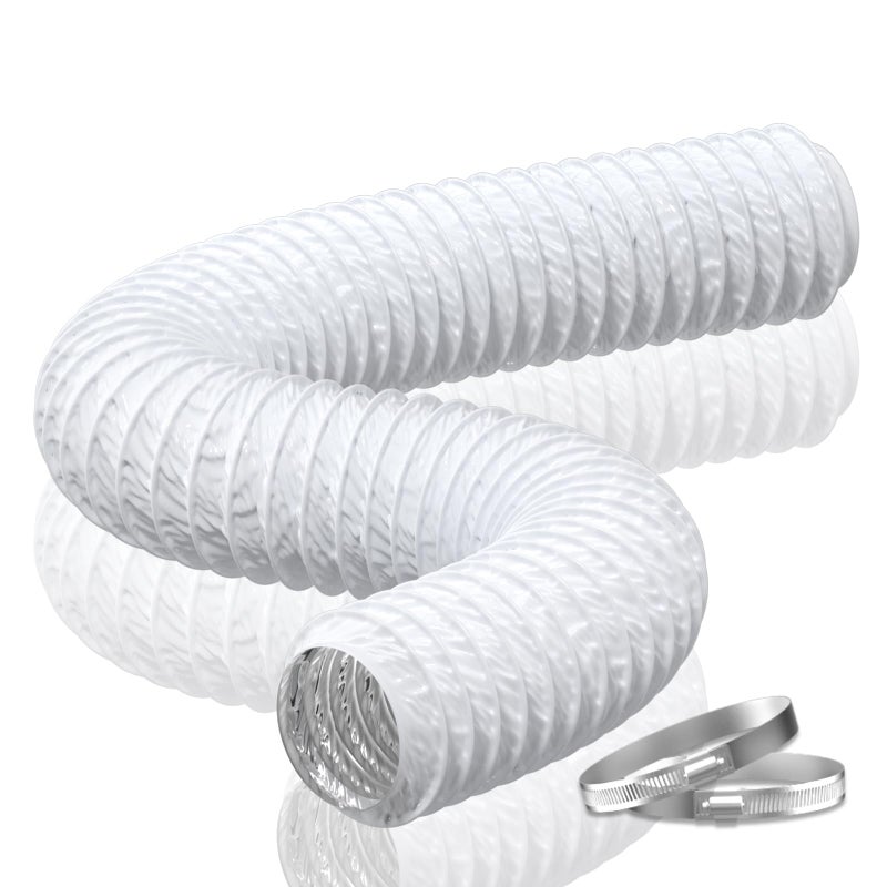 Hon&Guan 6 Inch Duct -16 FT White PVC and Aluminum Ducting for Heating Cooling Ventilation and Exhaust - Image 1