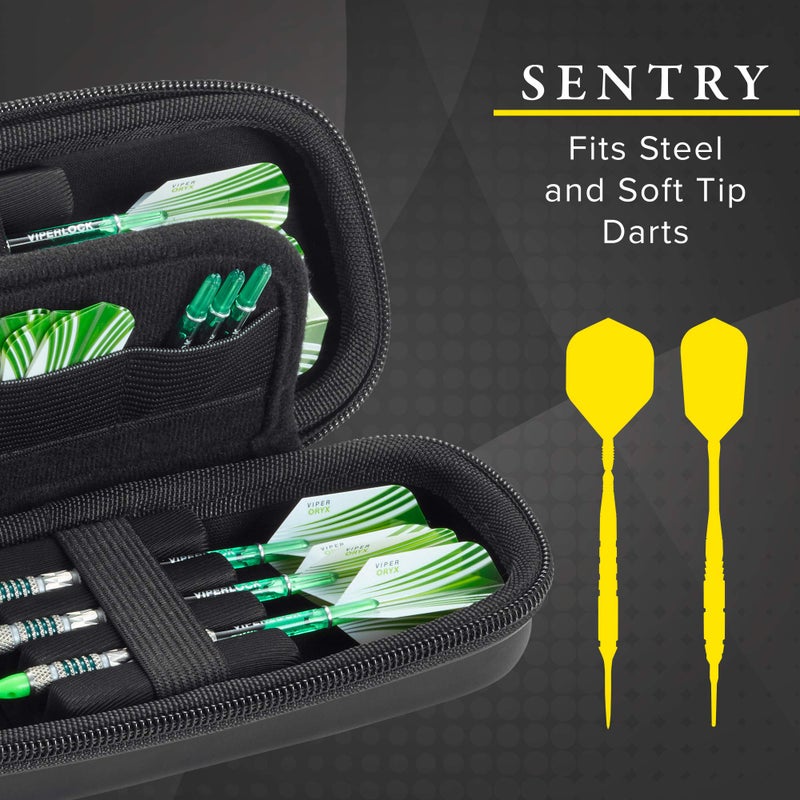Casemaster Sentry 6 Dart Case Slim, Holds Extra Accessories, Tips, Shafts and Flights, Compatible with Steel and Soft Tip Darts, Impact & Water Resistant TacTech Shell, Black Zipper - Image 5