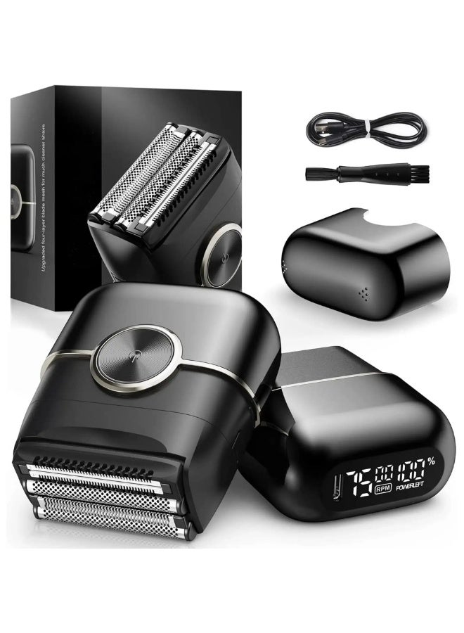 Electric Razor for Men 4 Blades Floating Head Foil Shaver Waterproof Wet Dry Beard Trimmer Portable Mini Electric Shaver - Image 1