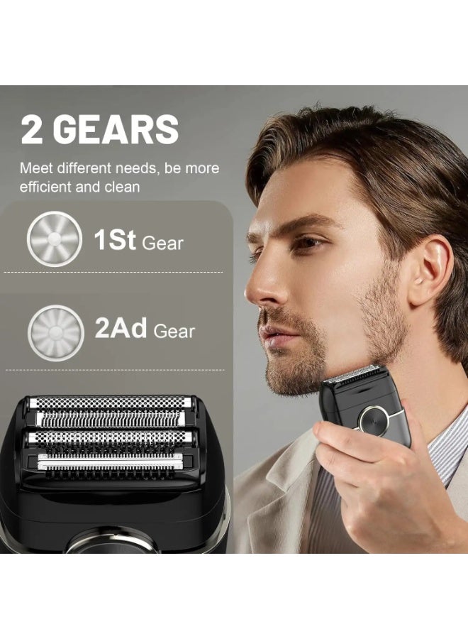 Electric Razor for Men 4 Blades Floating Head Foil Shaver Waterproof Wet Dry Beard Trimmer Portable Mini Electric Shaver - Image 4