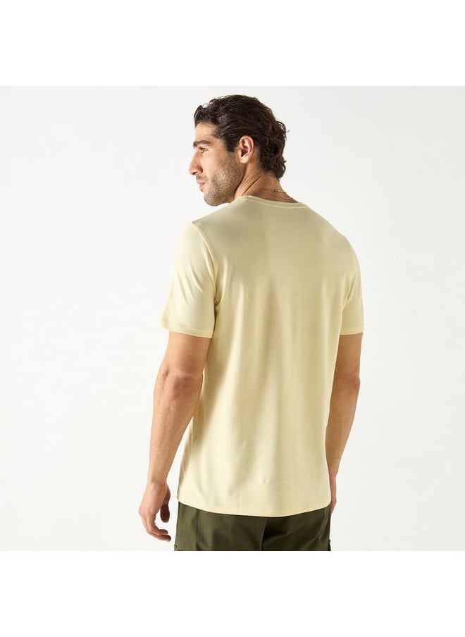 Iconic Iconic Slogan Print Crew Neck T-shirt with Short Sleeves  - Image 3