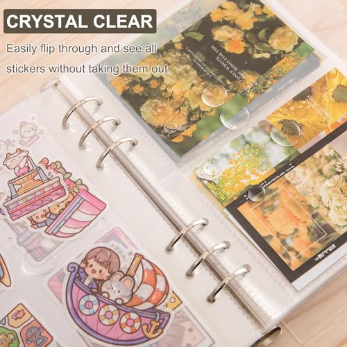 MANWU 1pcs A5 Sticker storage Album,sticker organization Collecting Book Binder sleeves for planner stickers organizers collector recipe cards (3 different sized pockets) - Image 3