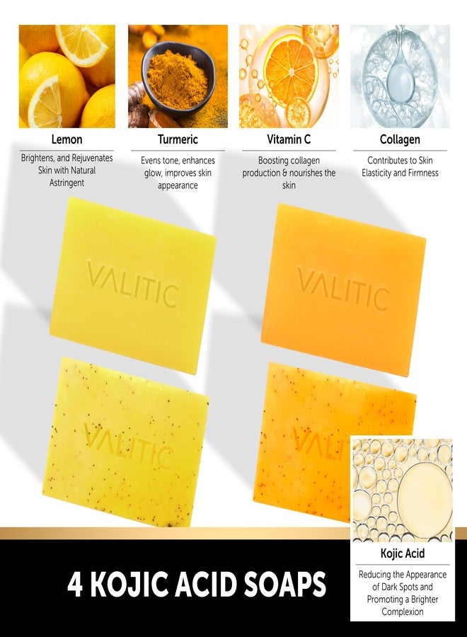 VALITIC Kojic Acid Soap Bars 4 Assorted Dark Spot Remover Soaps Gift Set - Image 3