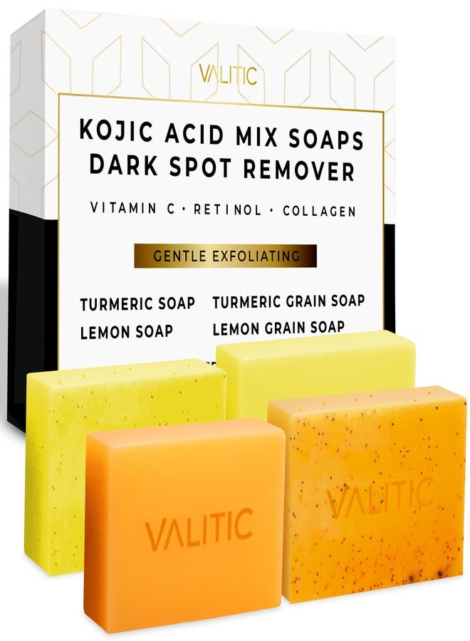 VALITIC Kojic Acid Soap Bars 4 Assorted Dark Spot Remover Soaps Gift Set - Image 1
