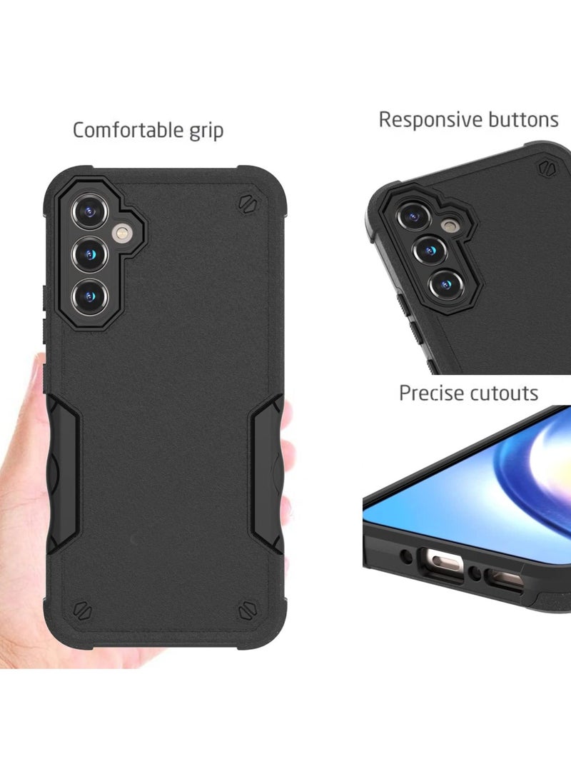 Case Designed for Samsung Galaxy A56, Rugged Hard Plastic Hybrid TPU Skin Grip Protective Rigid Tough Cover Fit Samsung Galaxy A56 5G Phone Case - Black - Image 4