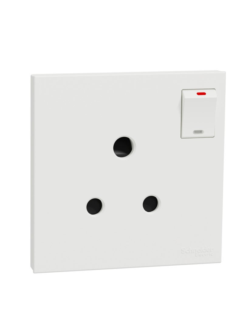 Schneider Electric AvatarOn C Switched socket 15A 250V 1 gang 3 round pin white E8715_15_WE - Image 1