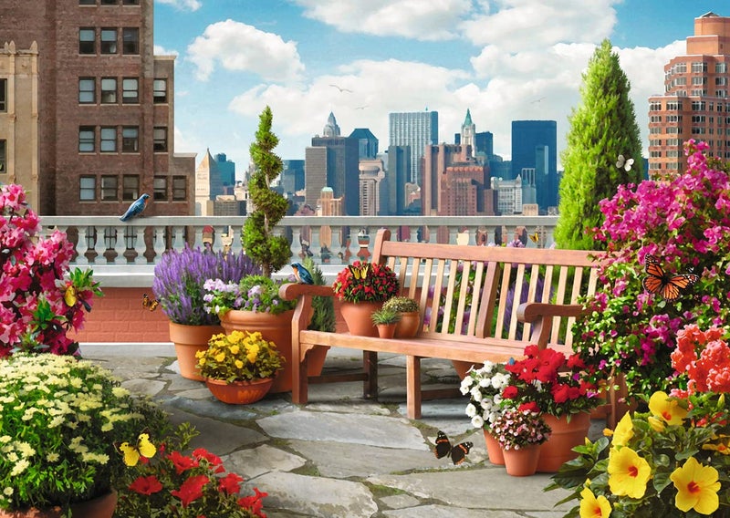 Ravensburger Rooftop Garden Jigsaw Puzzle | 500 Large, Unique Pieces | Premium Quality with Softclick Technology | Ideal for Adults u0026 Kids - Image 2