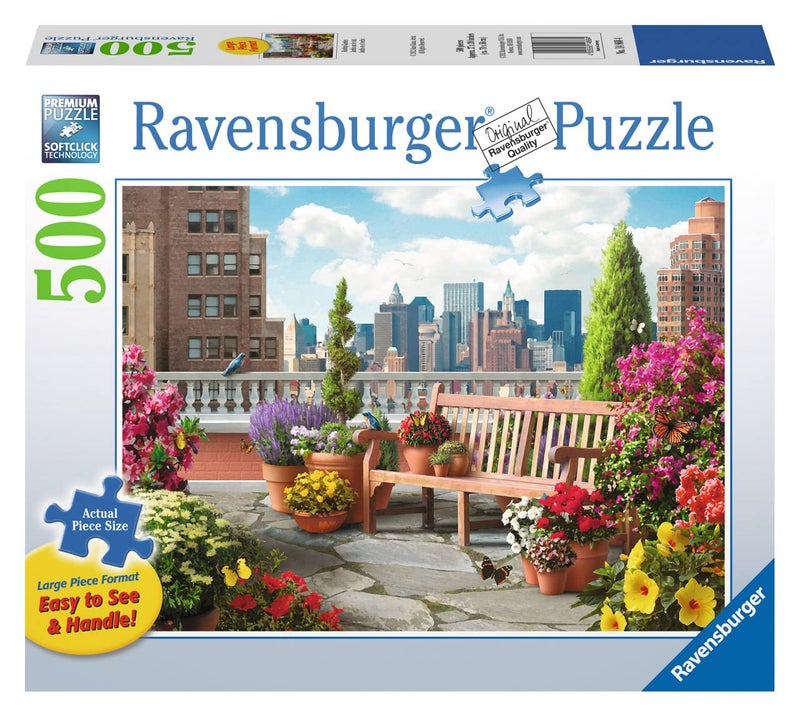 Ravensburger Rooftop Garden Jigsaw Puzzle | 500 Large, Unique Pieces | Premium Quality with Softclick Technology | Ideal for Adults u0026 Kids - Image 1