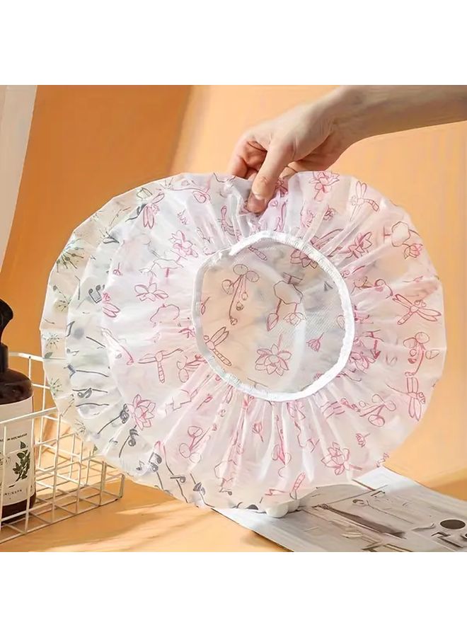 5pcs Reusable Elastic Shower Caps Random Color High Quality Bath Caps For All Seasons - Image 3
