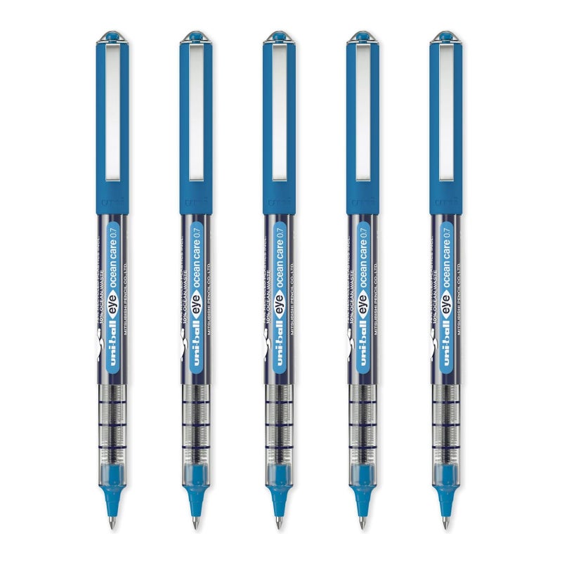 Uniball uni-ball Eye UB-157 Ocean Care Fine 0.7 mm Rollerball Pen - Blue, Black, Red, Green (Pack of 4, Assorted) - Image 2