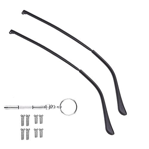 OPUGIT Metal Glasses Replacement Temple, Eyeglass Arms Legs Replacement, Glasses Repair Kit Universal Eyeglasses Replacement, DIY Temples for Glasses with Screws(1 Pair, Black) - Image 1