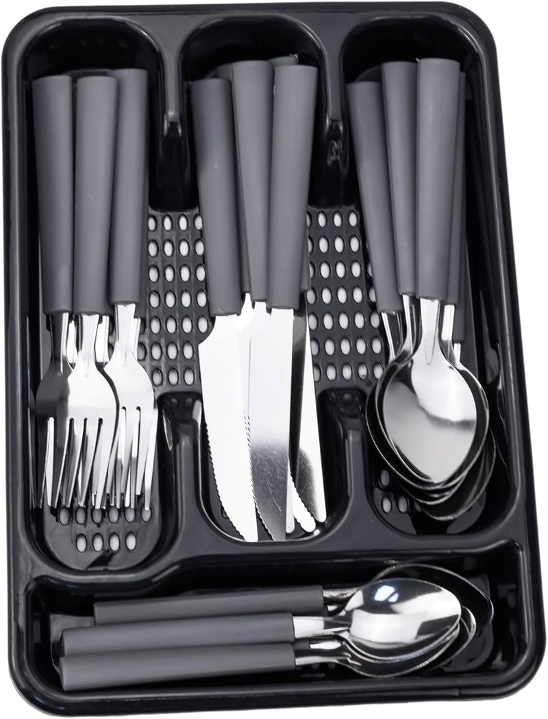 High quality Cutlery Set, 25 Piece Set(Knives, Spoons, Forks, Teaspoons, TableWare Box-Grey (CS-25-102) - Image 4