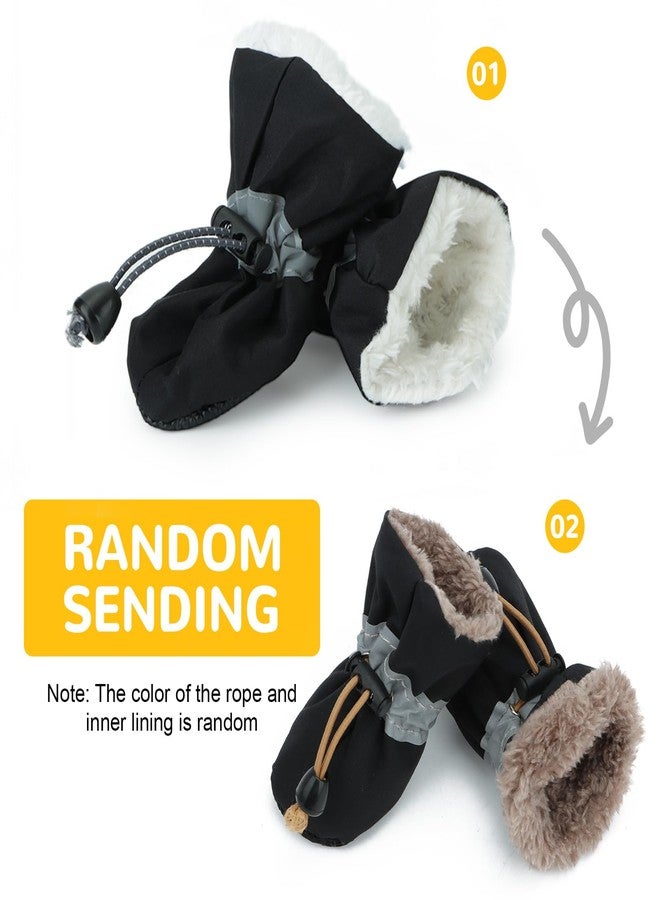 Fecialy Dog Shoes for Winter Dogs Boots & Paw Protector Warm Snow Booties Small Medium Dogs Puppies with Reflective Strip Anti-Slip Rubber Sole, Pack of 4, Size3 - Image 3