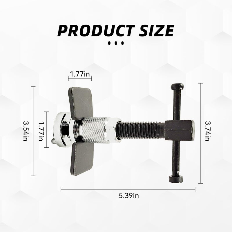 Tioollev Car Brake Piston Wind Back Tool, 3pcs/Set Brake Caliper Piston Rewind Tool, Auto Rear Brake Pad Wind Back Tool, Brake Caliper Wind Back Tool for Replacement of Rear Brake Pad (Black) - Image 2