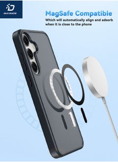 دوكس دوتشيز جراب مغناطيسي لهاتف Samsung Galaxy S25، [متوافق مع Magsafe] [حماية الكاميرا] [مضاد لبصمات الأصابع] غطاء خلفي صلب شفاف غير لامع بحافة ناعمة، جراب هاتف نحيف مقاوم للصدمات (6.2 بوصة/أسود)  - Image 3