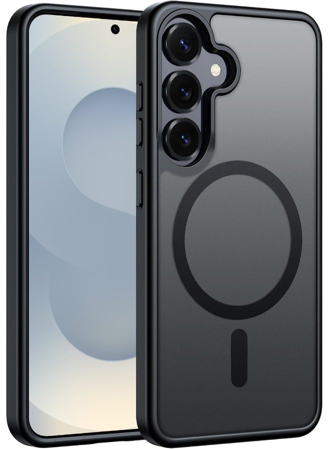 DUX DUCIS Magnetic Case for Samsung Galaxy S25, [Compatible with Magsafe] [Camera Protection] [Anti-Fingerprint] Translucent Matte Hard Back with Soft Edge Slim Thin Shockproof Phone Cover (6.2 inch/Black) - Image 1