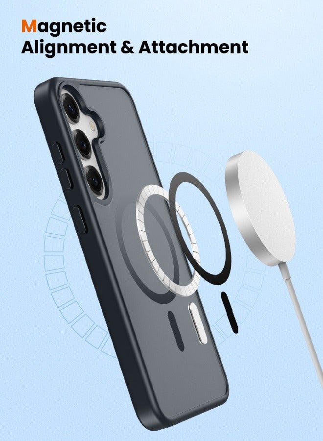 DUX DUCIS Magnetic Case for Samsung Galaxy S25, [Compatible with Magsafe] [Camera Protection] [Anti-Fingerprint] Translucent Matte Hard Back with Soft Edge Slim Thin Shockproof Phone Cover (6.2 inch/Black) - Image 2