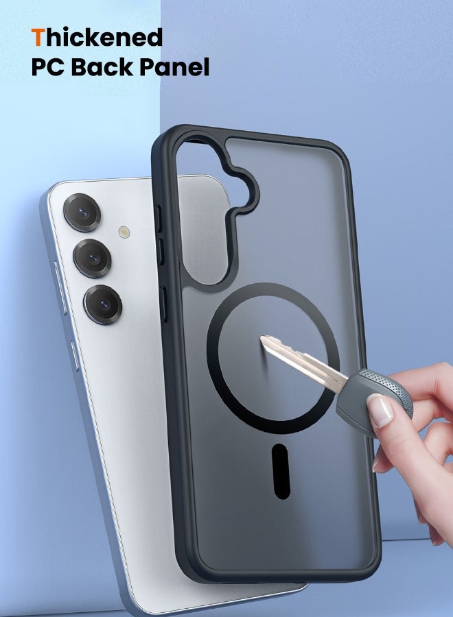 DUX DUCIS Magnetic Case for Samsung Galaxy S25, [Compatible with Magsafe] [Camera Protection] [Anti-Fingerprint] Translucent Matte Hard Back with Soft Edge Slim Thin Shockproof Phone Cover (6.2 inch/Black) - Image 4