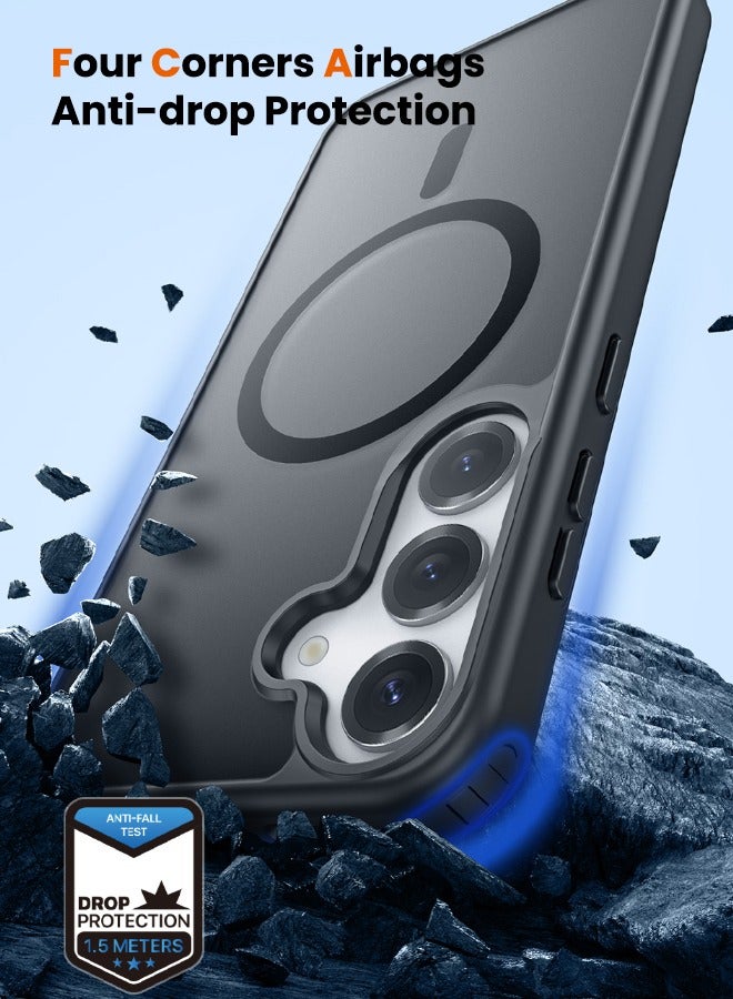 DUX DUCIS Magnetic Case for Samsung Galaxy S25, [Compatible with Magsafe] [Camera Protection] [Anti-Fingerprint] Translucent Matte Hard Back with Soft Edge Slim Thin Shockproof Phone Cover (6.2 inch/Black) - Image 5