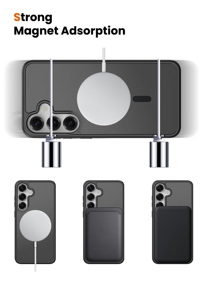 DUX DUCIS Magnetic Case for Samsung Galaxy S25, [Compatible with Magsafe] [Camera Protection] [Anti-Fingerprint] Translucent Matte Hard Back with Soft Edge Slim Thin Shockproof Phone Cover (6.2 inch/Black) - Image 3