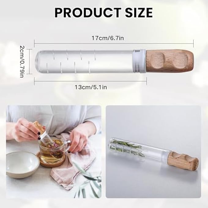 Khazna 2Pcs Glass Tea Infuser Set Universal Strainer For All Types Reusable Infusers For Loose Tea And Tea Flowers - Image 4