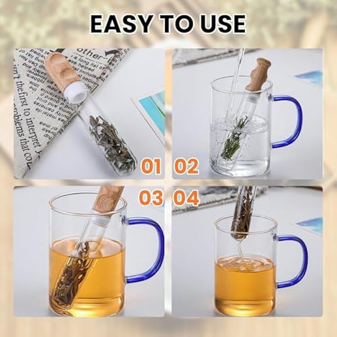 Khazna 2Pcs Glass Tea Infuser Set Universal Strainer For All Types Reusable Infusers For Loose Tea And Tea Flowers - Image 3