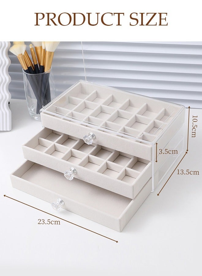 DUNISO Jewelry Box Organizer for Women,3 Layer Jewelry Display Storage Box Large Jewelry Box for Necklaces and Bracelets Earring and Ring - Image 2