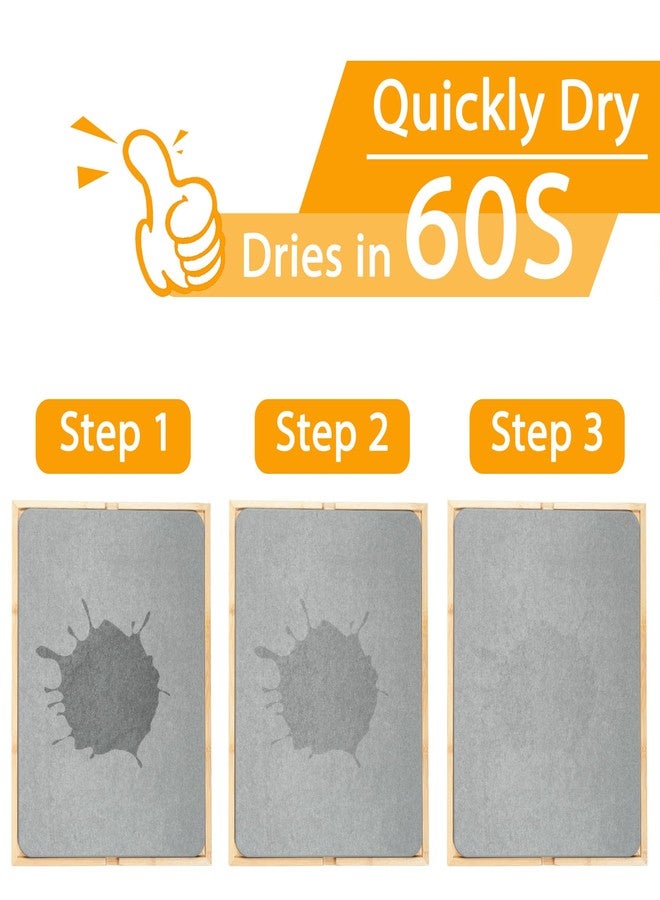 Golener Diatomite Bamboo Dish Drying Mat with Rack, Countertop Mount, 16" x 12", Dark Grey, For Dishware - Image 5