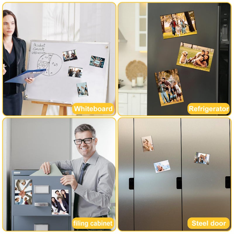 Mositear 15 Pack 4""x6"" Premium Super Slim Magnetic Picture Pockets Frames with Black Holds 4 x 6 inches Photo for Refrigerator - Image 5