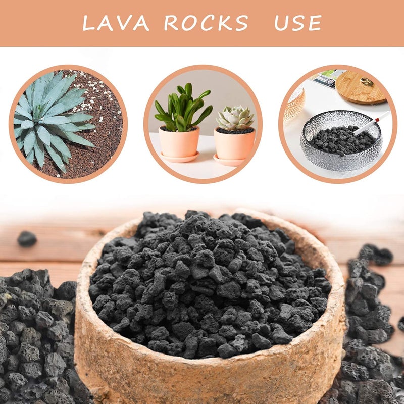 CARURBODY Black Lava Rocks for Plants -100% Pure Volcanic Rock No Dyes or Chemicals-Best Lava Stones Top Dressing for Cacti Succulents Plants,Bonsai-5LBS - Image 5