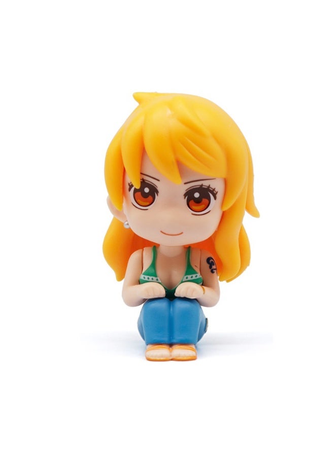 HALAMODO One Piece Endlessly Cute Q Version Sitting Luffy, Zoro, Sanji, Nami Trendy Anime Figure Model Dolls, Energetic Desktop Decoration - Image 5