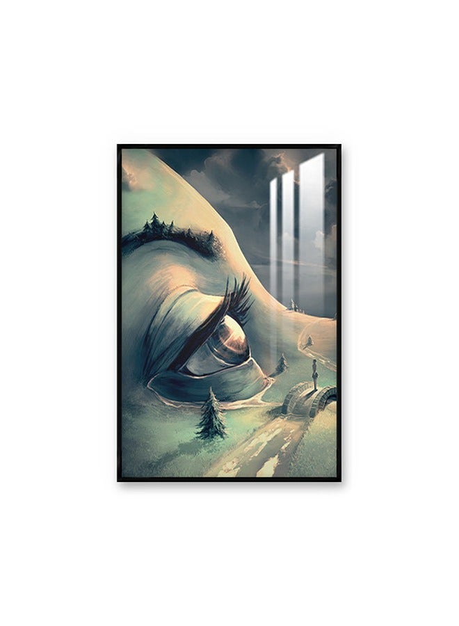 ماركتنا لوحة جدارية120×80سم مع برواز أسود وطبقة اكريلك شفاف بتصميم تجريدي - Image 2