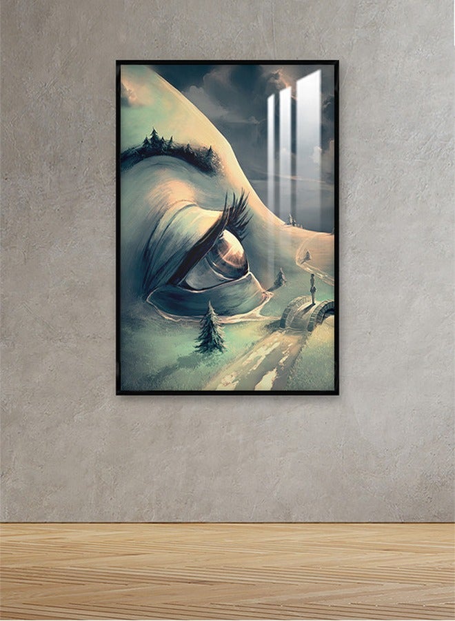 ماركتنا لوحة جدارية120×80سم مع برواز أسود وطبقة اكريلك شفاف بتصميم تجريدي - Image 1